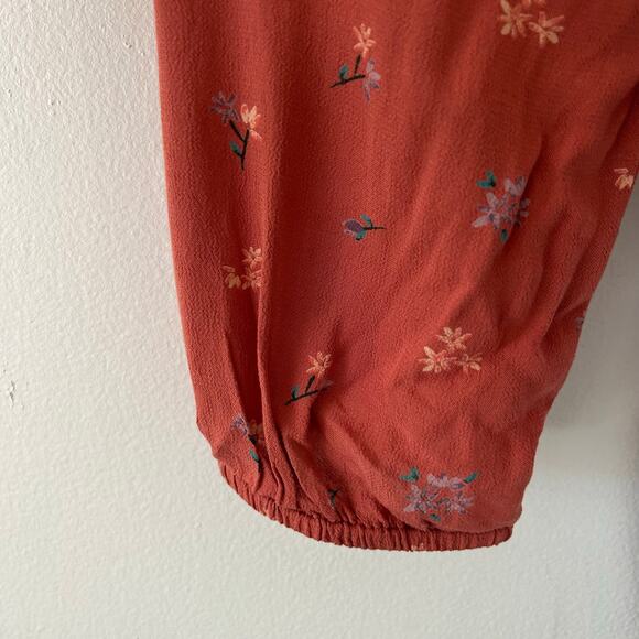 Lucky Brand Women's Ruffle Square Neck Cropped Floral Top L Large New - Picture 6 of 12